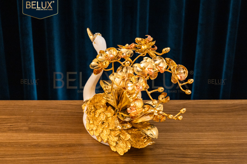 Chậu Lan Song Hỷ Mạ Vàng 24K –Biểu Tượng Của Tình Yêu Vĩnh Cửu Và Sự Sang Trọng